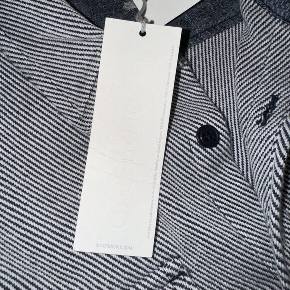 NWT Outerknown Blanket Black Organic Cotton Button Front Shirt Men's Size Large - Picture 4 of 8